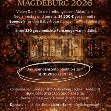 Lichterfahrt Magdeburg 2026 – Spendenkonto ist noch geöffnet!